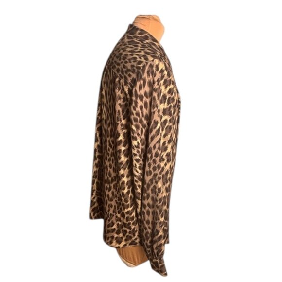 Banana Republic VTG Cheetah Print Tie Front Blouse Size Medium - Picture 4 of 8